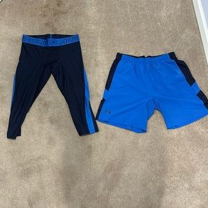 UA Shorts with matching 3/4 Leggings